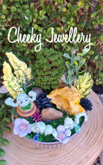 Geodude, Onix and Magneton pokemon inspired themescapes gardens, with Crystal. Imagination play.
Pretend play, decor, collectables.