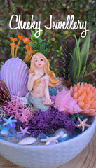 Mermaid gardens themescapes with shells acrylic star fish, mother of pearl. Imagination play. Imagination play.