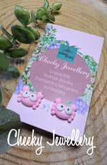 Cute crab mix ems Stud earrings