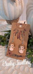 Princess character Dangly earrings