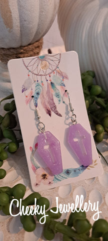 Shimmer coffin Dangly earrings
