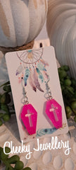 Shimmer coffin Dangly earrings