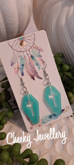 Shimmer coffin Dangly earrings