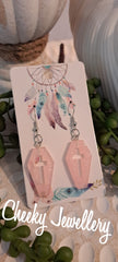 Shimmer coffin Dangly earrings