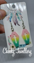 Ombre glitter  coffin Dangly earrings