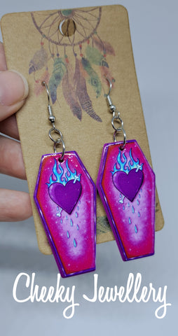 Horror bright dangly earrings