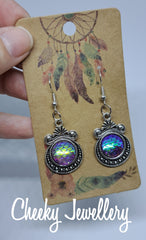 Mermaid scale acrylic earrings, girls costume jewellery, fun jewellery. Cheeky Jewellery, gifts for birthdays and Christmas, roses