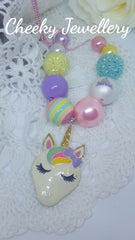 Unicorn bubblegum beads necklace