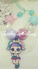 Cute doll pendant necklace