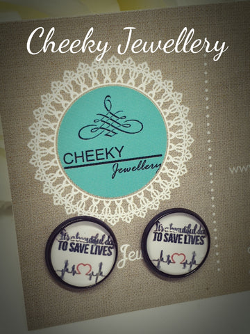 Nurse earrings: it's a beautiful day to save lives