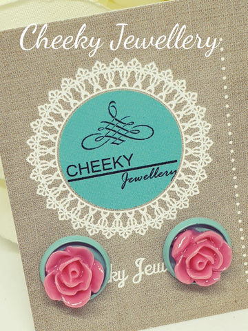 Resin floral earrings