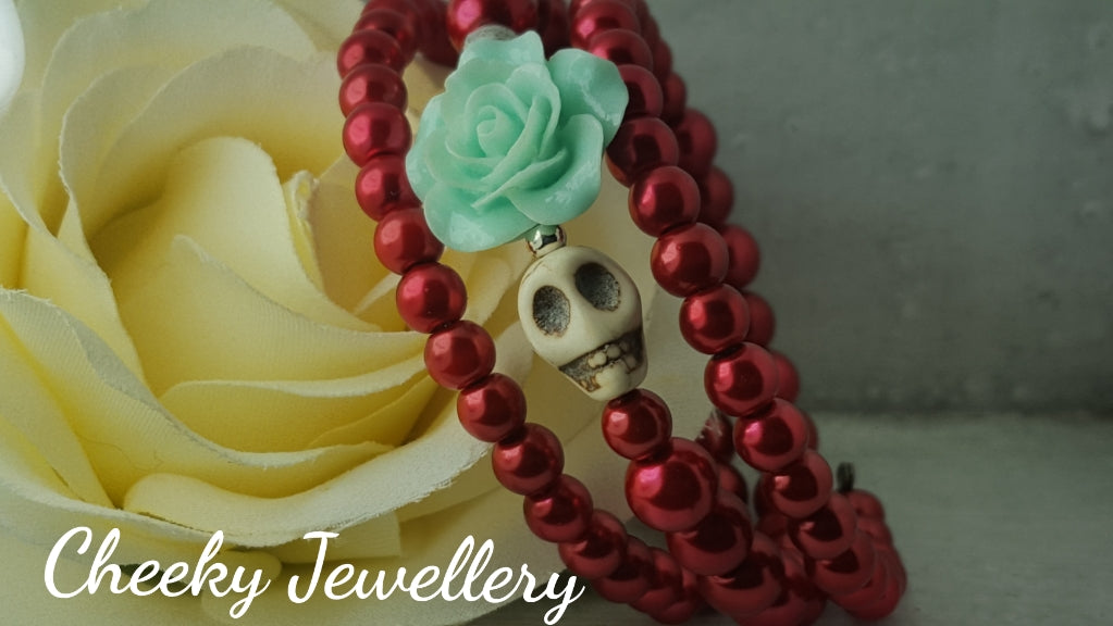 Day of the dead sugar skull inspired bracelets