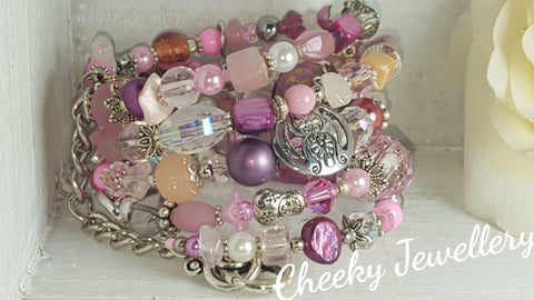 Ladies pink memory braclet