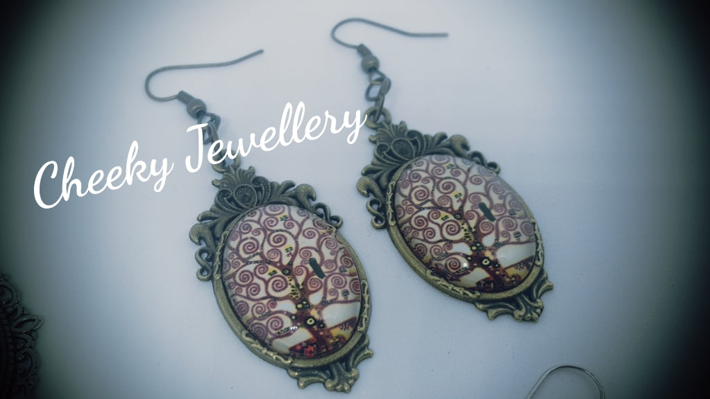 Tree of life pendant earrings