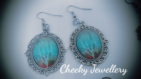 Tree of life pendant earrings