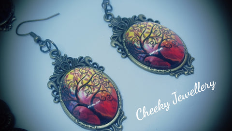Tree of life pendant earrings