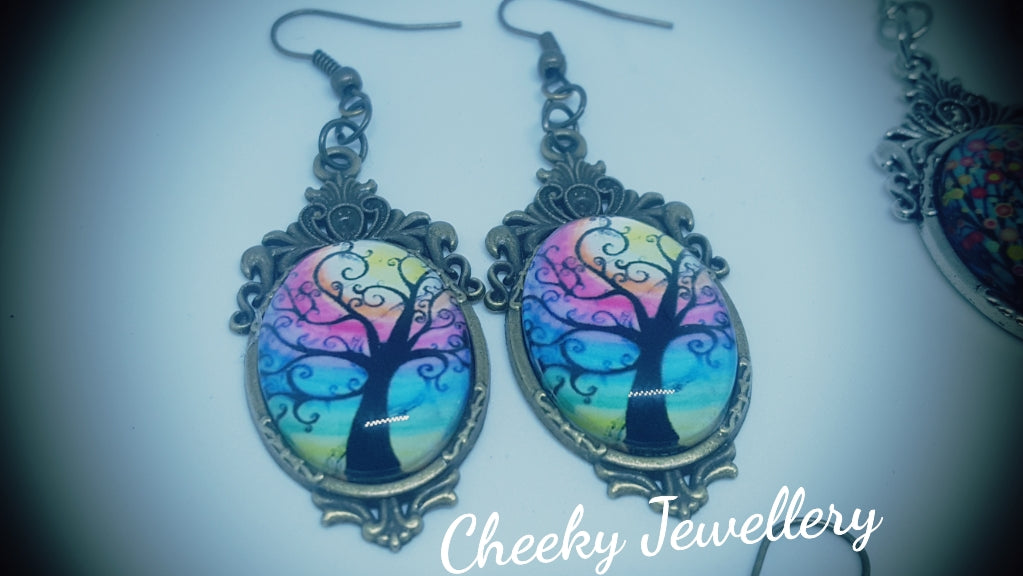 Tree of life pendant earrings