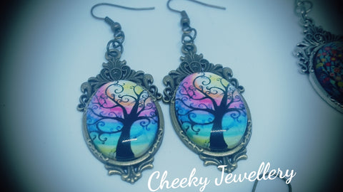 Tree of life pendant earrings