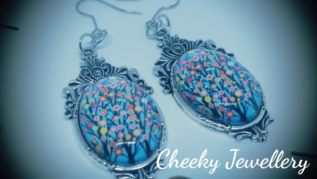 Cherry blossoms pendant earrings