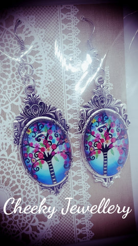 Tree of life pendant earrings
