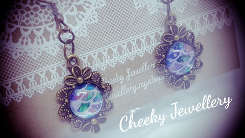 Mermaid pendant earrings