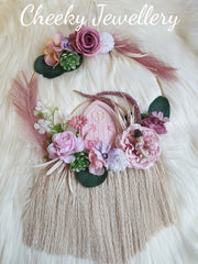 Fairy door boho floral wall hanging