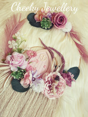 Fairy door boho floral wall hanging