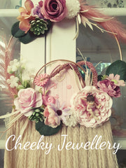 Fairy door boho floral wall hanging