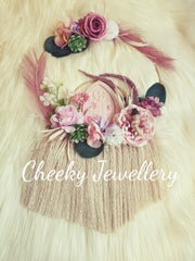 Fairy door boho floral wall hanging