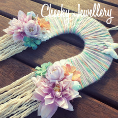 Rainbow pastel wall hanging