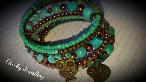 Ladies gemstone memory wire bracelet