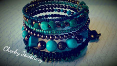 Ladies gemstone memory wire bracelet