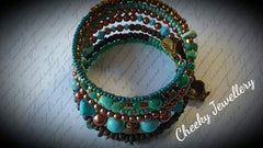 Ladies gemstone memory wire bracelet