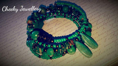 Ladies gemstone memory wire bracelet