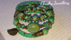 Ladies gemstone memory wire bracelet