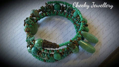 Ladies gemstone memory wire bracelet
