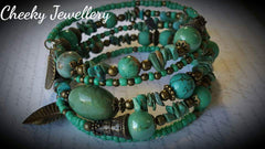 Ladies gemstone memory wire bracelet